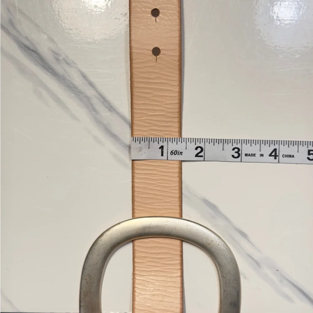 Linea Pelle Braided Leather Belt in Light Tan with Gold Buckles